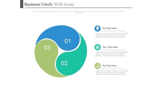 Ying Yang Style Circle Diagram Powerpoint Slides