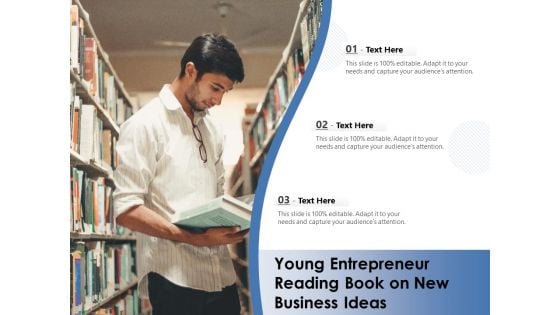 Young Entrepreneur Reading Book On New Business Ideas Ppt PowerPoint Presentation Icon Demonstration PDF