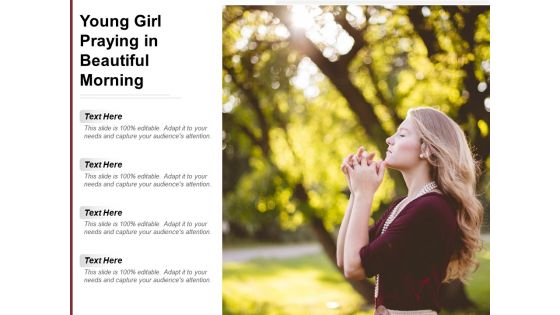 Young Girl Praying In Beautiful Morning Ppt Powerpoint Presentation Slides Inspiration