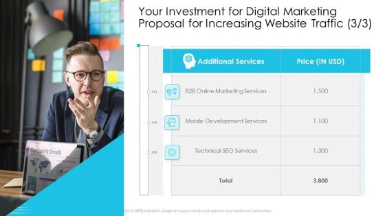 Your Investment For Digital Marketing Proposal For Increasing Website Traffic Services Microsoft PDF Your Investment For Digital Marketing Proposal For Increasing Website Traffic Services Microsoft PDF