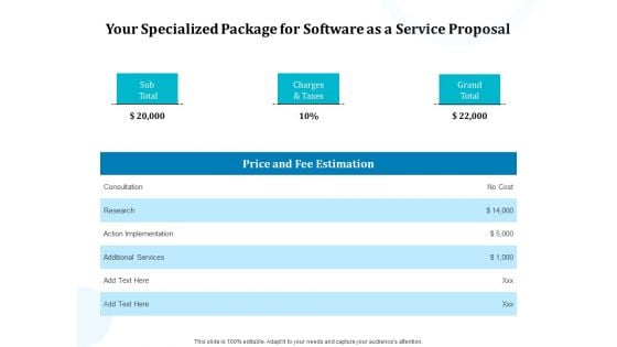 Your Specialized Package For Software As A Service Proposal Ppt Layouts Guidelines PDF