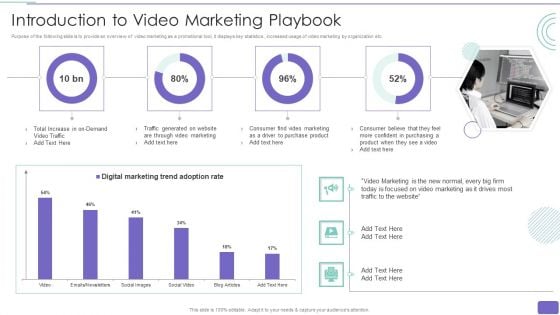 Youtube Advertising Strategy Playbook Introduction To Video Marketing Playbook Sample PDF