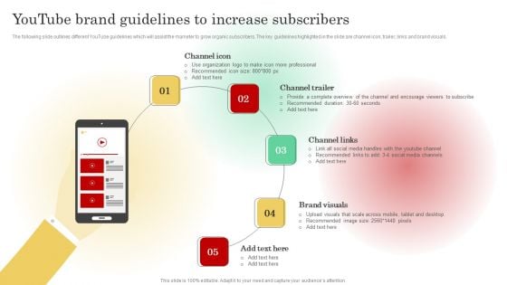 Youtube Brand Guidelines To Increase Subscribers Slides PDF