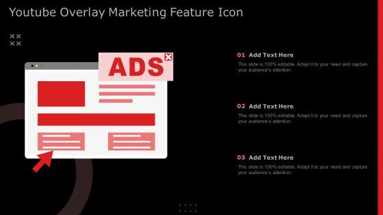 Youtube Overlay Marketing Feature Icon Ppt Model Visuals PDF