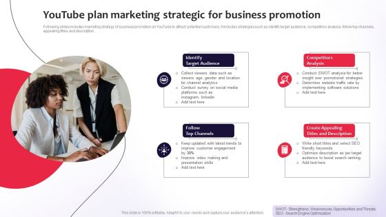 Youtube Plan Marketing Strategic For Business Promotion Icons PDF