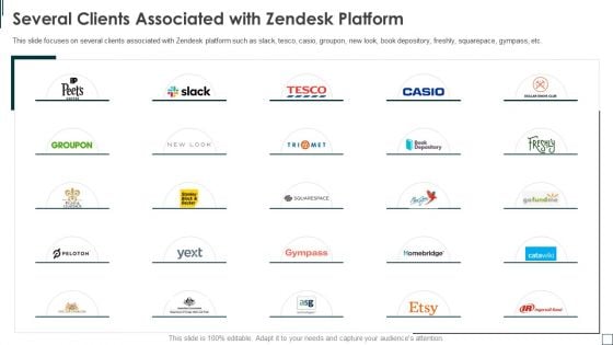 Zendesk Investment Financing Elevator Several Clients Associated With Zendesk Platform Information PDF Zendesk Investment Financing Elevator Several Clients Associated With Zendesk Platform Information PDF