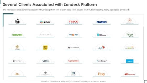 Zendesk Investment Financing Elevator Several Clients Associated With Zendesk Platform Information PDF