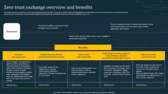 Zero Trust Exchange Overview And Benefits Template PDF