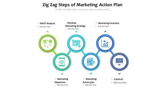 Zig Zag Steps Of Marketing Action Plan Ppt PowerPoint Presentation Gallery Slides PDF