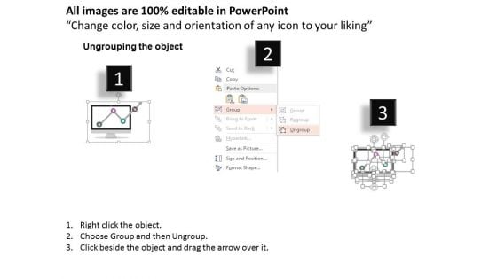 Zigzag Arrow On Monitor For Growth Display Powerpoint Templates