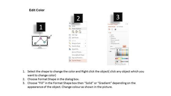 Zigzag Arrow On Monitor For Growth Display Powerpoint Templates