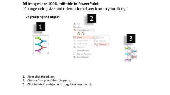 Zigzag Graphic With Five Directional Arrows Powerpoint Templates