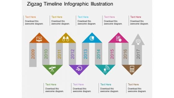 Zigzag Timeline Infographic Illustration Powerpoint Template