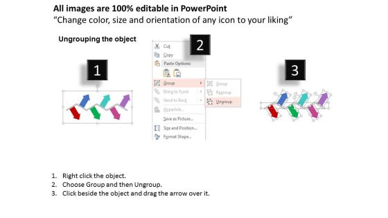 Zigzag Timeline With Six Arrows Powerpoint Templates