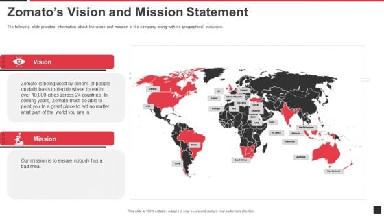 Zomato Venture Capitalist Fundraising Pitch Deck Zomatos Vision And Mission Statement Microsoft PDF