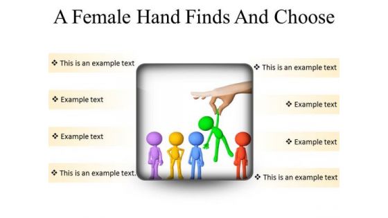A Female Hand Finds And Choose Metaphor PowerPoint Presentation Slides S
