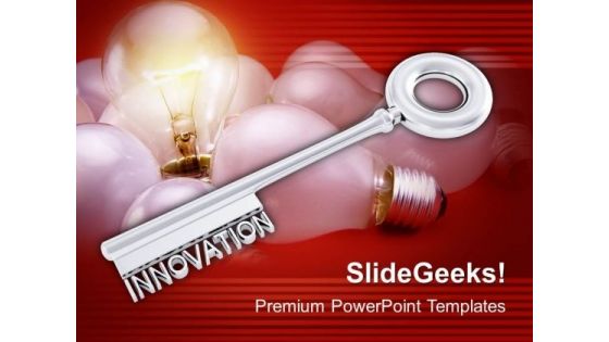 A Golden Key Innovation Concept Symbol PowerPoint Templates And PowerPoint Themes 1012