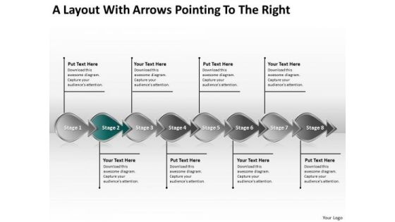 A Layout With Arrows Pointing To The Right Process Flow Chart Examples PowerPoint Templates