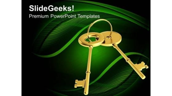 A Pair Of Golden Keys PowerPoint Templates Ppt Backgrounds For Slides 0113