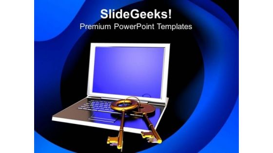 A Pair Of Keys With Laptop Business PowerPoint Templates And PowerPoint Themes 0812