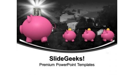 A Unit Of Piggy Banks Leadership PowerPoint Templates And PowerPoint Themes 0912