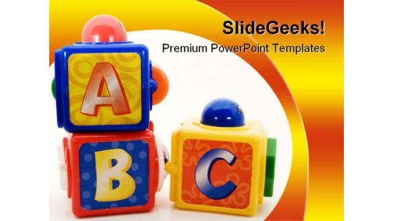 Abc Blocks Education PowerPoint Backgrounds And Templates 1210