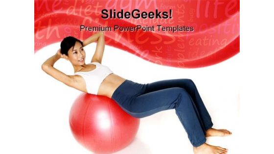 Abdominal Crunch Health PowerPoint Background And Template 1210