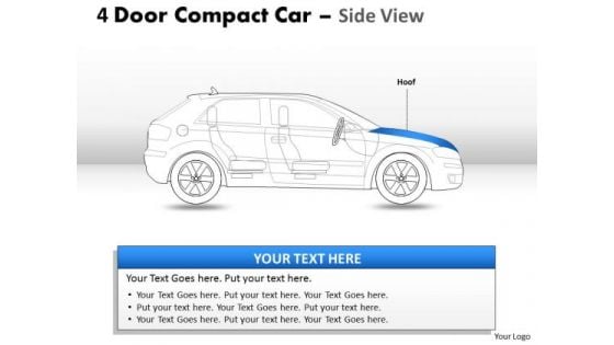 Abstract 4 Door Blue Car Side View PowerPoint Slides And Ppt Diagram Templates