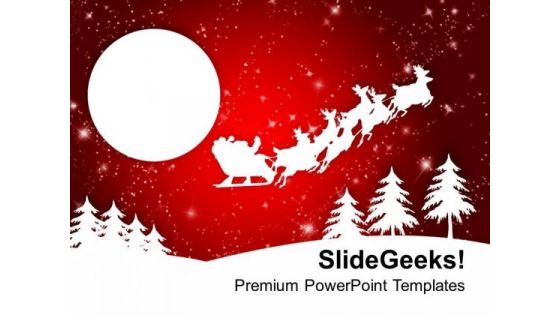 Abstract Background Of Santa Sleigh Holidays PowerPoint Templates Ppt Backgrounds For Slides 1112