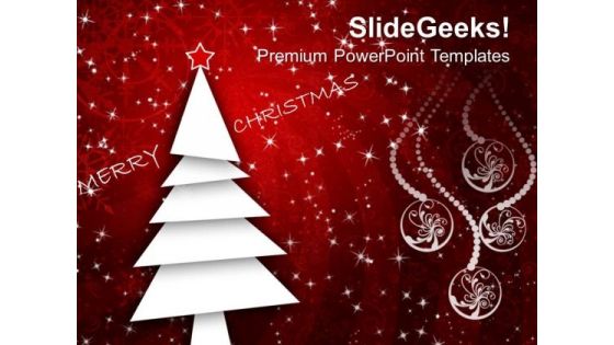 Abstract Christmas Tree On Background PowerPoint Templates Ppt Backgrounds For Slides 1212