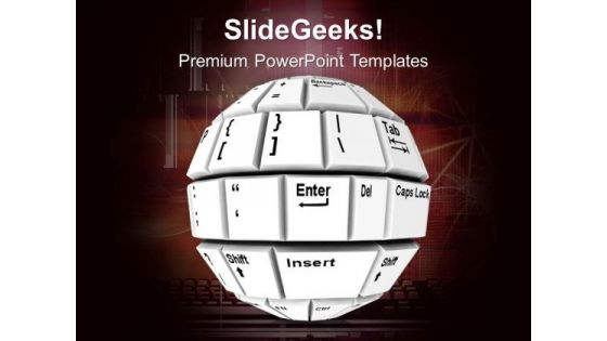 Abstract Key Board Ball Technology PowerPoint Templates Ppt Backgrounds For Slides 0313