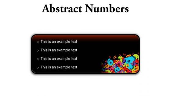 Abstract Numbers Education PowerPoint Presentation Slides R