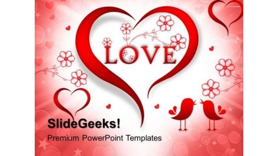 Abstract Red Heart Metaphor PowerPoint Templates And PowerPoint Themes 0412