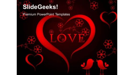 Abstract Red Heart With Love Metaphor PowerPoint Templates And PowerPoint Themes 0312