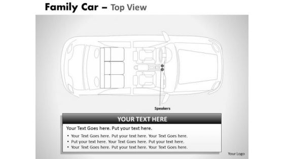 Acceleration Blue Family Car Top View PowerPoint Slides And Ppt Diagram Templates