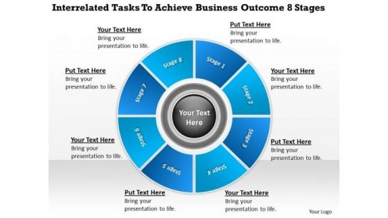 Achieve Business Outcome 8 Stages Small Plan PowerPoint Slides