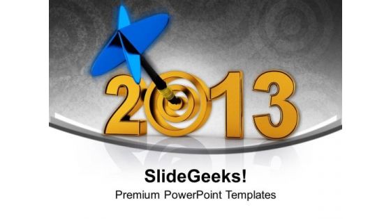 Achieve The All Target This New Year PowerPoint Templates Ppt Backgrounds For Slides 0513