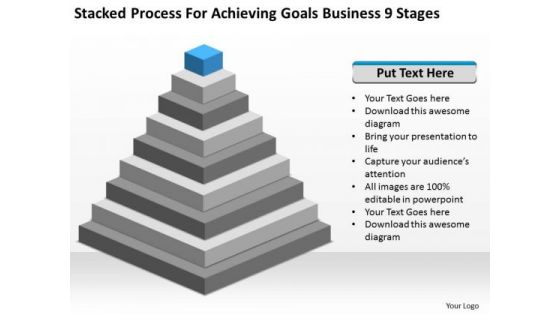 Achieving Goals Business 9 Stages Ppt Write Plan Template Free PowerPoint Slides