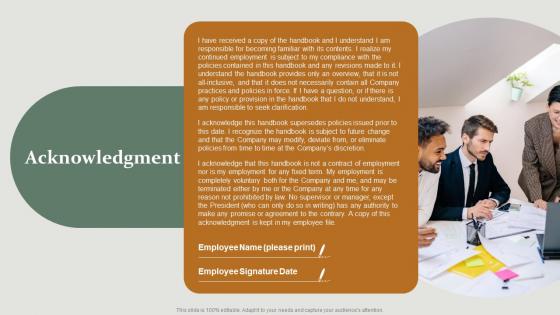 Acknowledgment HR Policy Overview Powerpoint Presentation Ppt Template Pdf