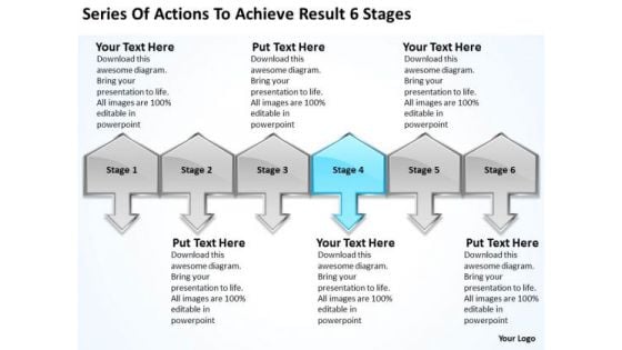 Actions To Achieve Result 6 Stages Steps Writing Business Plan PowerPoint Templates