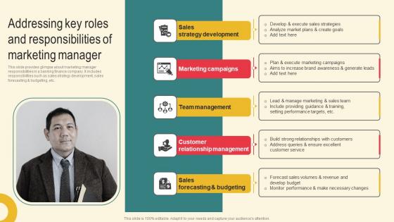 Addressing Key Roles Responsibilities Marketing Plan For Boosting Client Retention In Retail Banking Slides Pdf