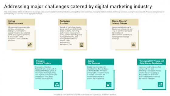 Addressing Major Challenges Catered By Digital Marketing Business Infographics Pdf