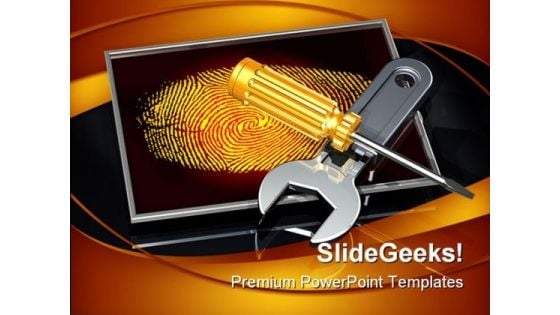 Adjusting Personal Information Computers PowerPoint Backgrounds And Templates 1210