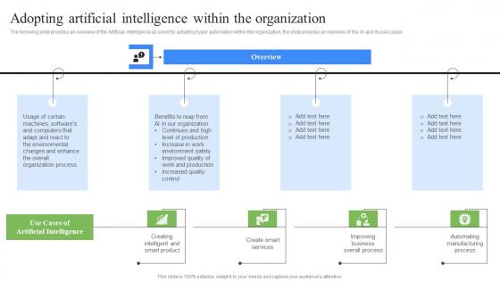 Adopting Artificial Intelligence Within The Organization RPA Influence On Industries Graphics Pdf