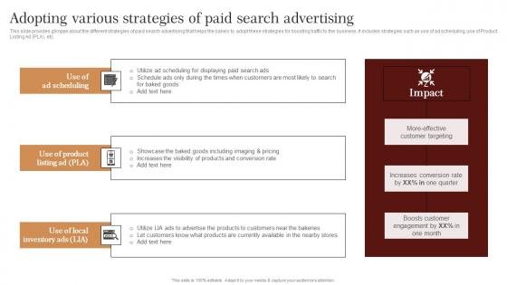 Adopting Various Strategies Of Paid Search Strategic Advertising Plan For Bakehouse Brochure Pdf