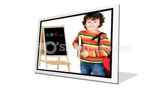 Adorable Child Studying PowerPoint Icon F