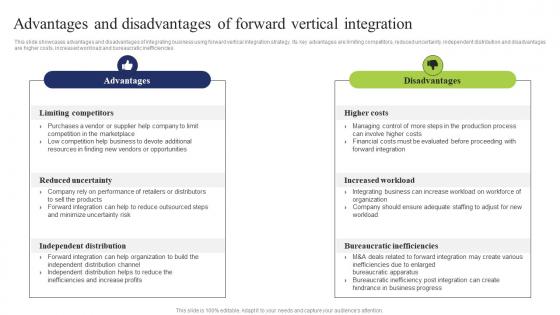 Advantages Disadvantages Forward Business Integration Tactics To Eliminate Competitors Topics Pdf