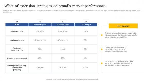 Affect Of Extension Strategies On Brands Market Performance How To Implement Product Portrait Pdf