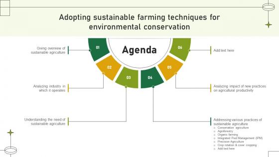 Agenda Adopting Sustainable Farming Techniques For Environmental Conservation Agenda Adopting Sustainable Farming Techniques For Environmental Conservation