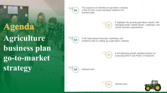 Agenda Agriculture Business Plan Go To Market Strategy Pictures Pdf